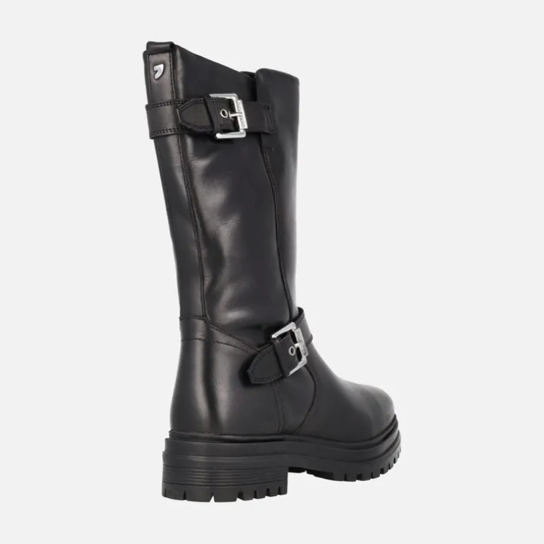 Botas negras de piel estilo biker para mujer Novaky