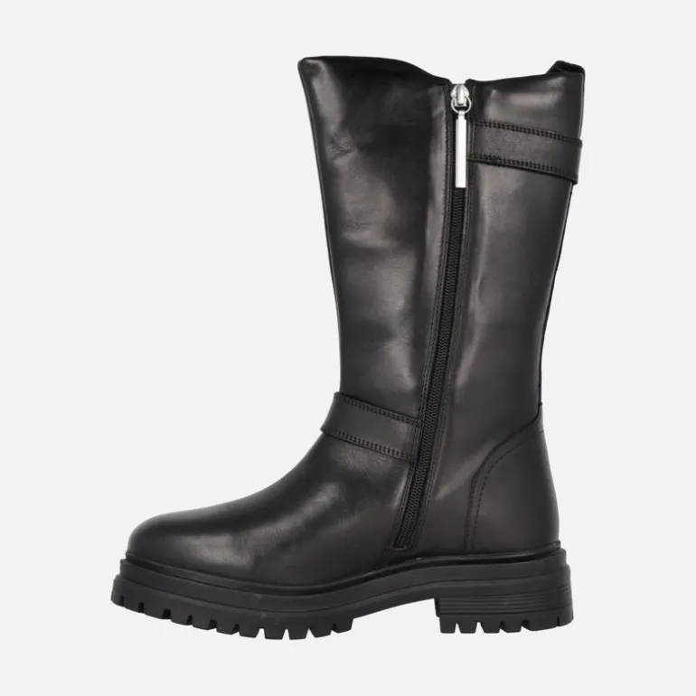 Botas negras de piel estilo biker para mujer Novaky
