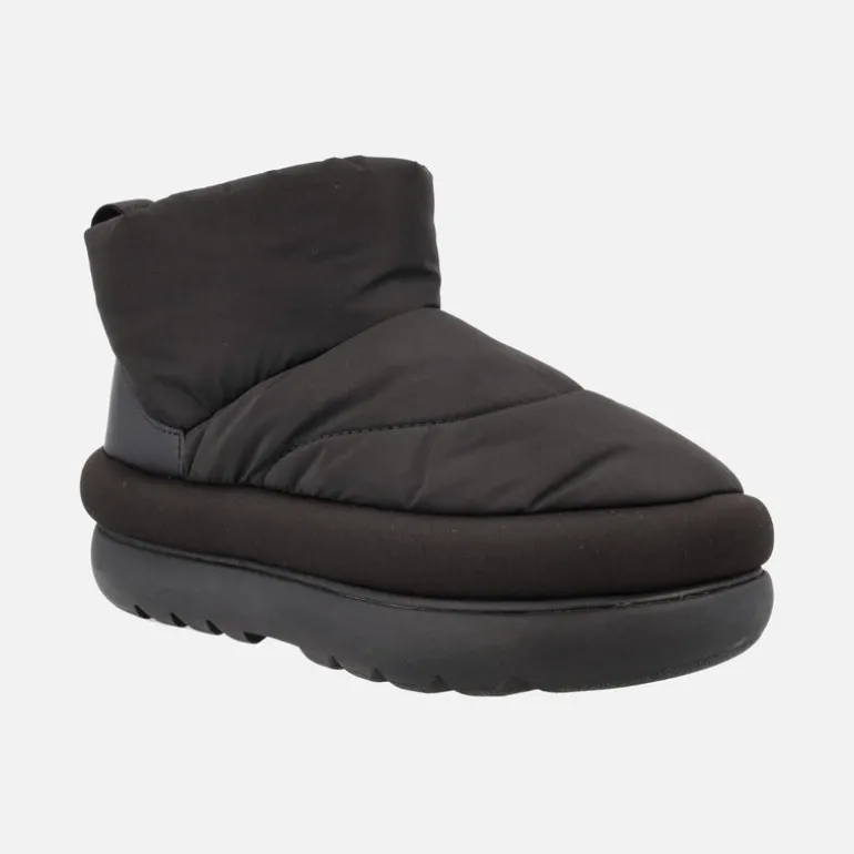 Botas negras Ugg Classic Maxi Mini en tejido acolchado