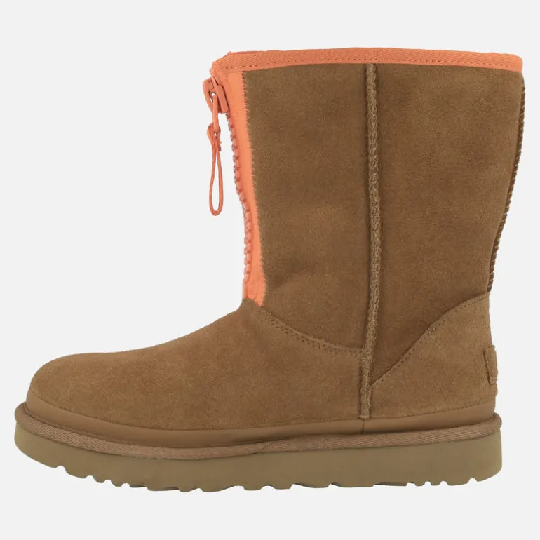 Botas Ugg con cremallera frontal Classic Short Zipper Tape Logo para mujer