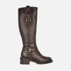Botas Wonders en piel con caña alta y hebillas