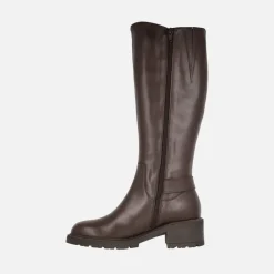 Botas Wonders en piel con caña alta y hebillas