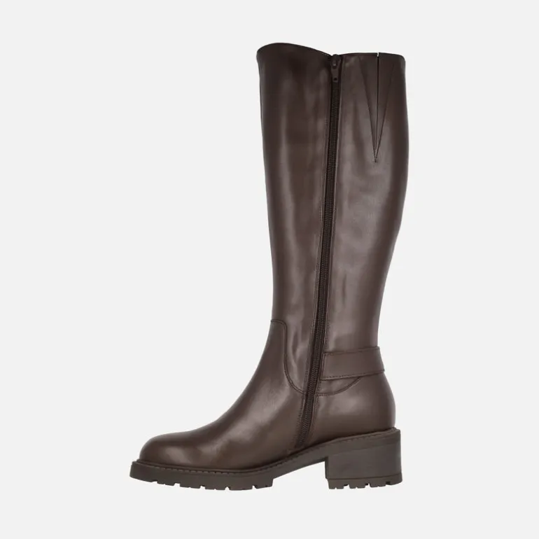 Botas Wonders en piel con caña alta y hebillas