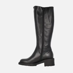 Botas Wonders en piel con caña alta y hebillas