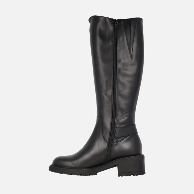 Botas Wonders en piel con caña alta y hebillas