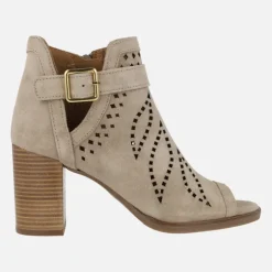 Botines abiertos de puntera Alpe Lisset con troquelados y hebilla