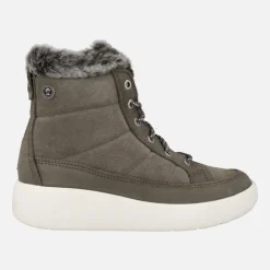 Botines acolchados de serraje con cordones Raquel