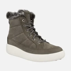 Botines acolchados de serraje con cordones Raquel