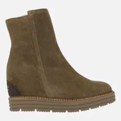 Botines Ajaccio en serraje marrón con cuña interior