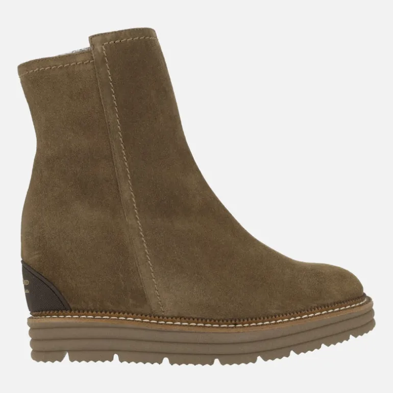 Botines Ajaccio en serraje marrón con cuña interior