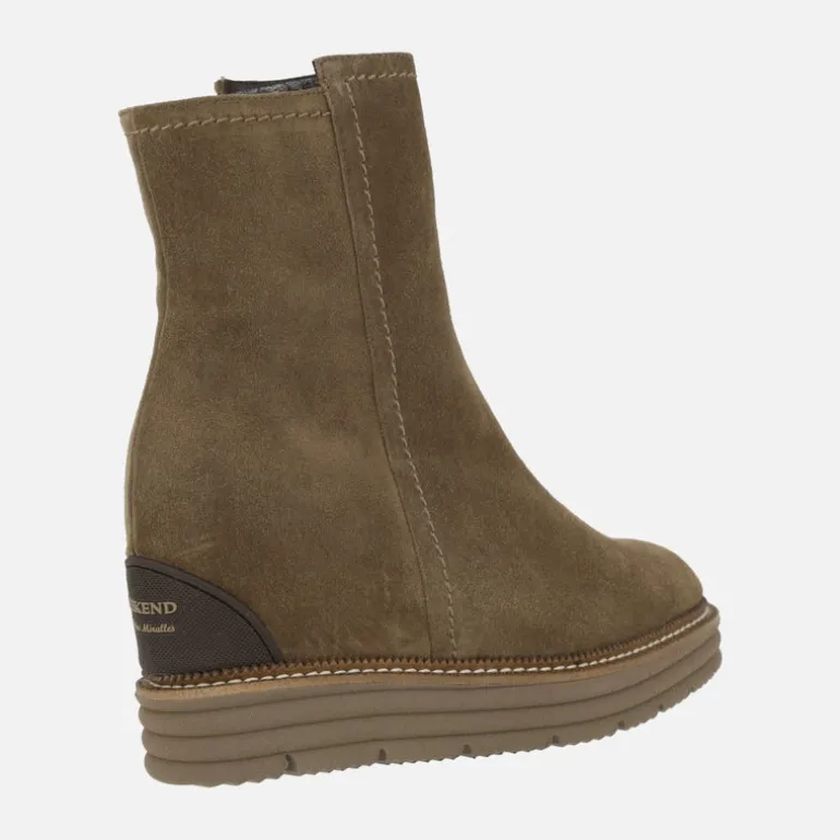 Botines Ajaccio en serraje marrón con cuña interior
