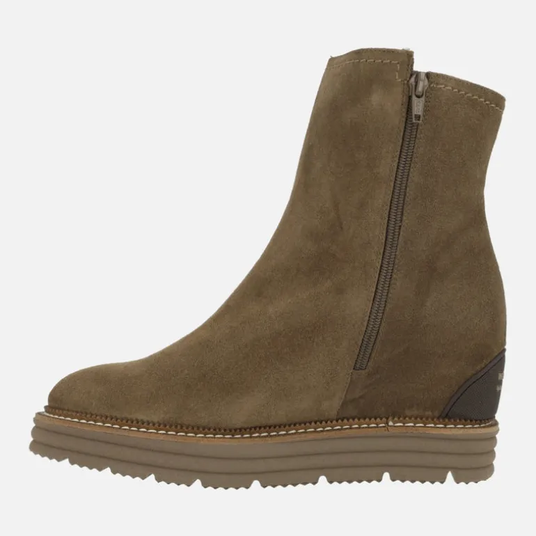 Botines Ajaccio en serraje marrón con cuña interior