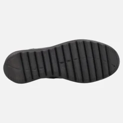 Botines bajos de piel en combinado azul y negro
