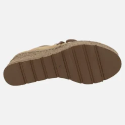 Botines bajos en ante con pala de borreguillo y cuña baja de yute