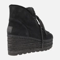 Botines bajos en ante con pala de borreguillo y cuña baja de yute