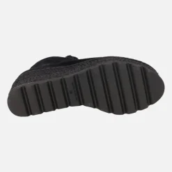 Botines bajos en ante con pala de borreguillo y cuña baja de yute