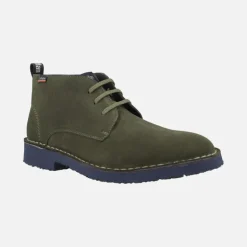 Botines bajos en piel serraje con cordones para hombre