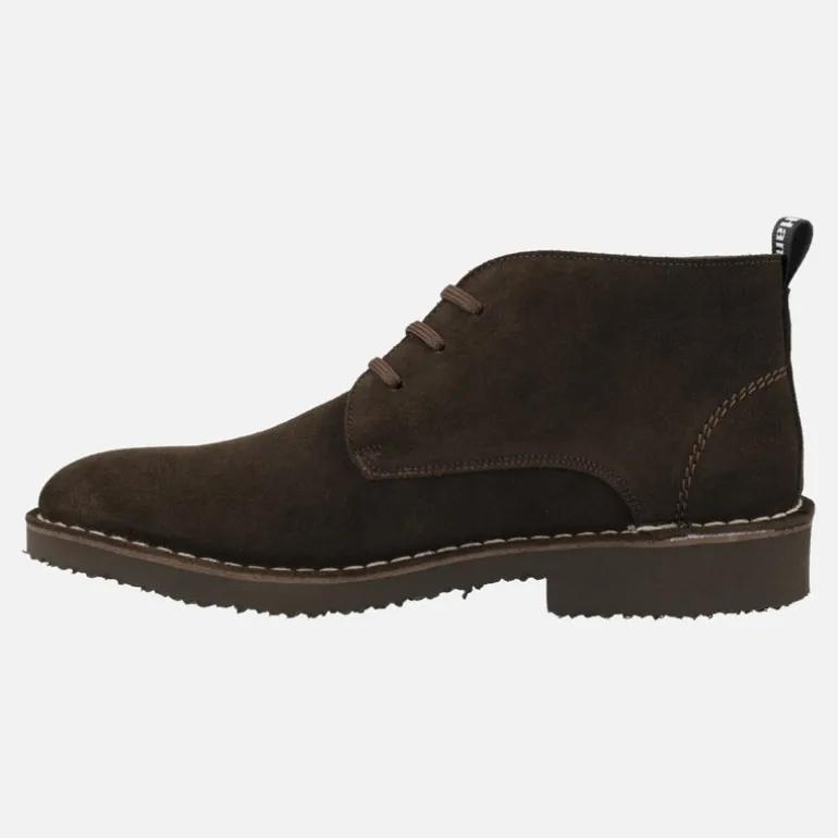 Botines bajos en piel serraje con cordones para hombre