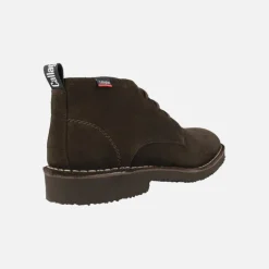 Botines bajos en piel serraje con cordones para hombre