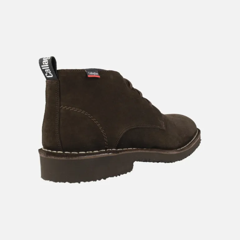 Botines bajos en piel serraje con cordones para hombre