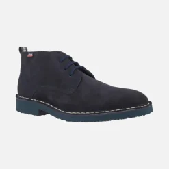 Botines bajos en piel serraje con cordones para hombre