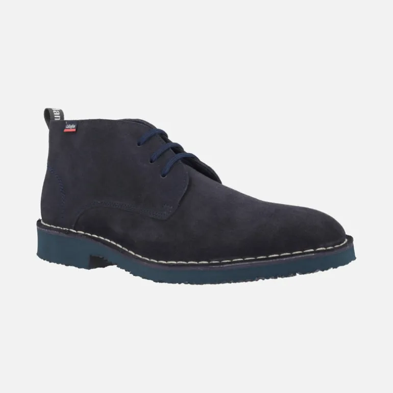 Botines bajos en piel serraje con cordones para hombre
