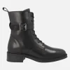 Botines Brisa de cordones en piel negra con hebilla