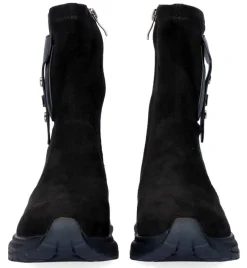 Botines calcetín en serraje negro con bolsillo