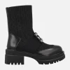 Botines calcetín negros con adorno de pedrería B079-H1033