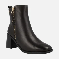 Botines Carmela de piel con tacón de 7 cms y doble cremallera