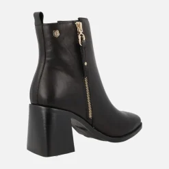 Botines Carmela de piel con tacón de 7 cms y doble cremallera