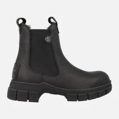 Botines chelsea de piel en negro con forro de pelo Panama Nery