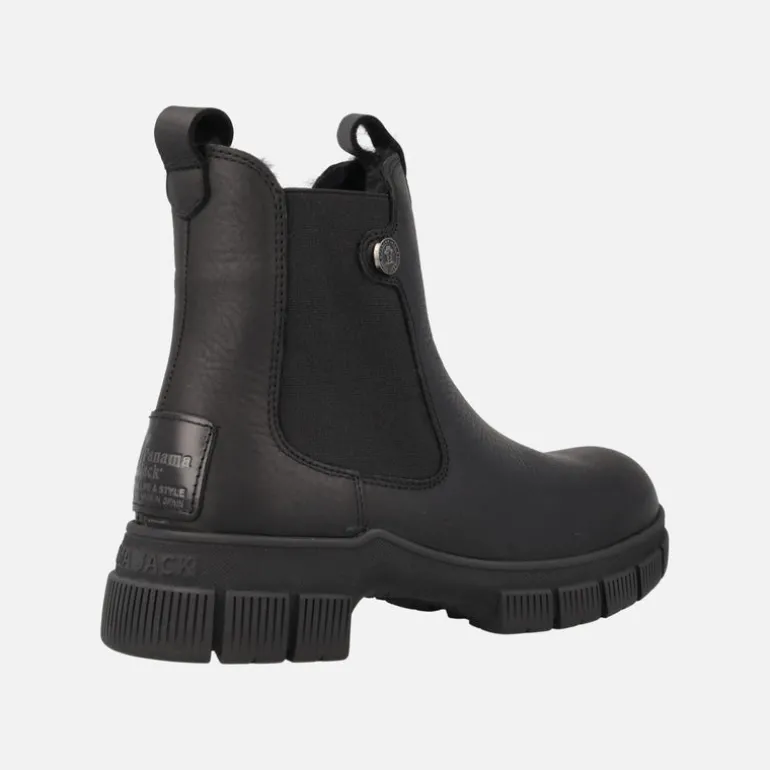 Botines chelsea de piel en negro con forro de pelo Panama Nery