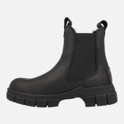 Botines chelsea de piel en negro con forro de pelo Panama Nery