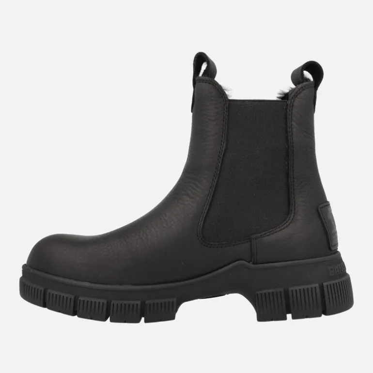 Botines chelsea de piel en negro con forro de pelo Panama Nery