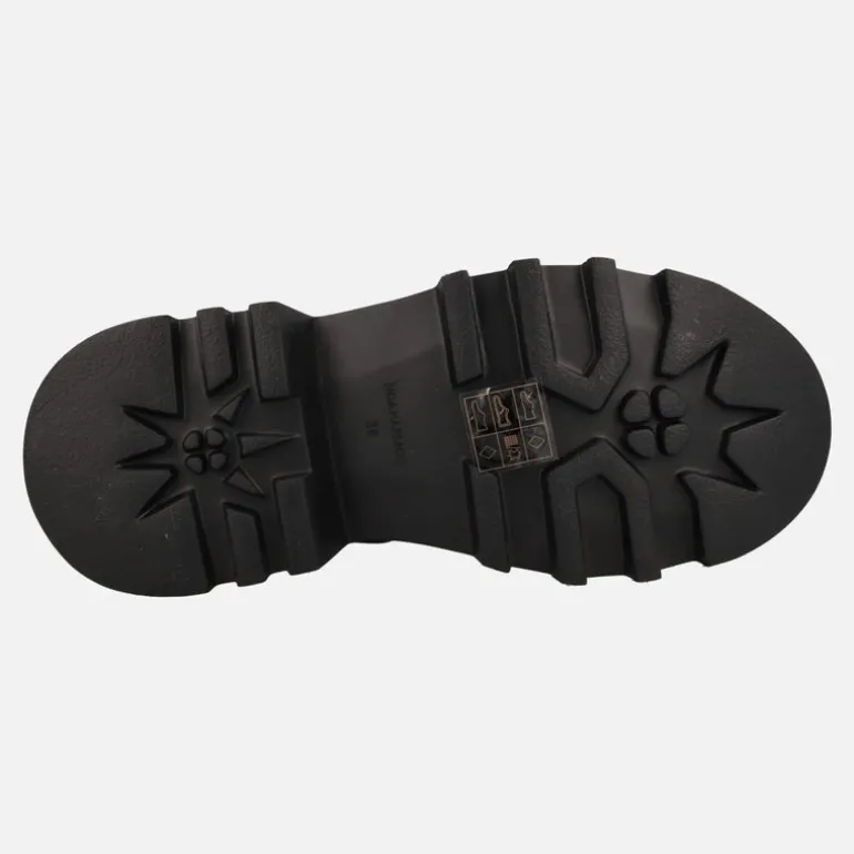 Botines chelsea en charol negro con piso track Ring
