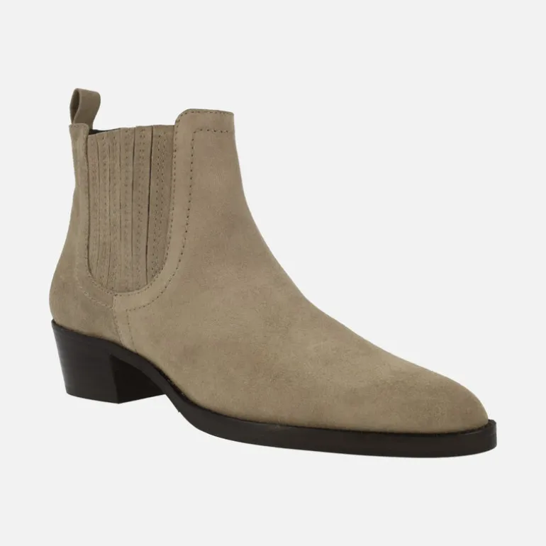 Botines chelsea Hobro en serraje taupe