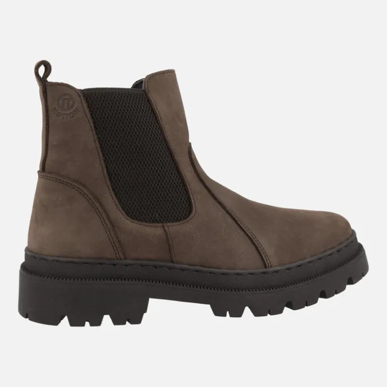 Botines chelsea para hombre en nobuck marrón