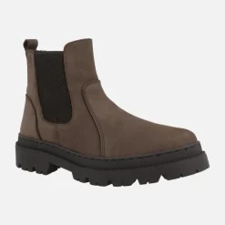 Botines chelsea para hombre en nobuck marrón