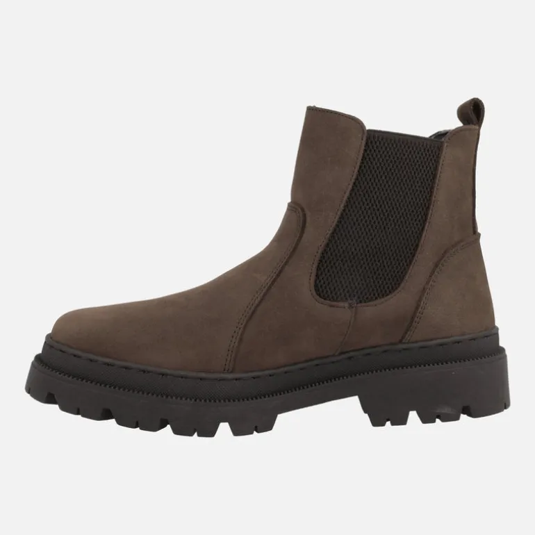 Botines chelsea para hombre en nobuck marrón