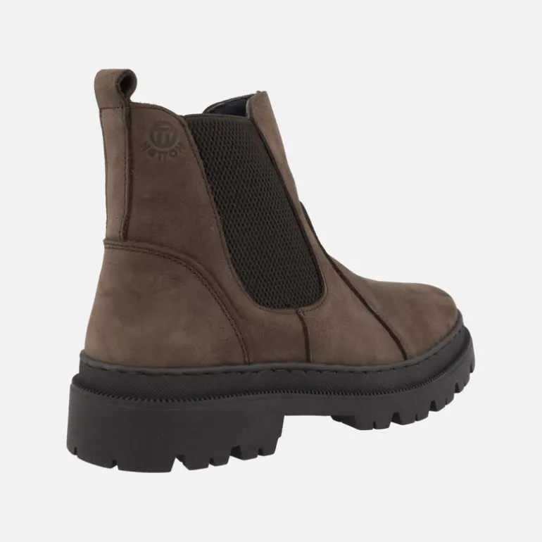 Botines chelsea para hombre en nobuck marrón