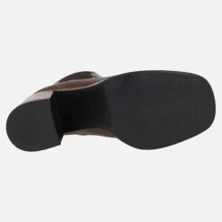 Botines chelsea para mujer en piel cuero con tacón y plataforma