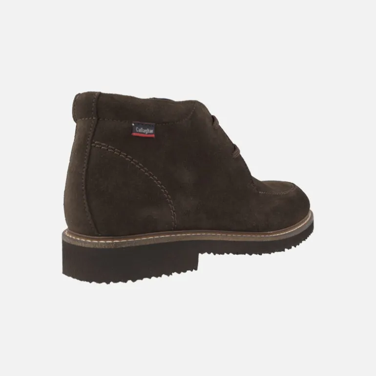 Botines con cordones para hombre en ante marrón