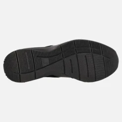 Botines con cremallera frontal en combinado negro y metalizado