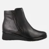 Botines confort en combinado negro con cremallera interior