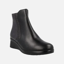Botines confort en combinado negro con cremallera interior