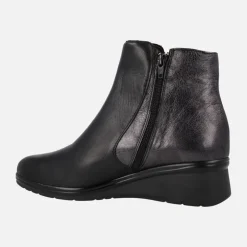 Botines confort en combinado negro con cremallera interior