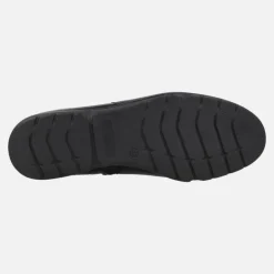 Botines confort en combinado de piel y coco charol negro