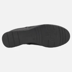 Botines confort en combinado negro con cremallera interior
