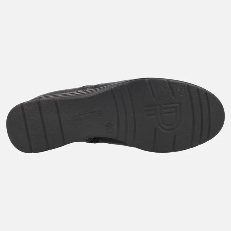 Botines confort en combinado negro con cremallera interior